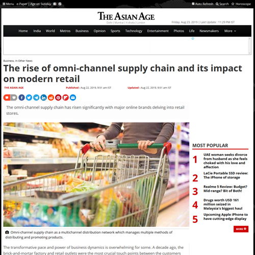 Asian Age - rise of supply chain in modern retail